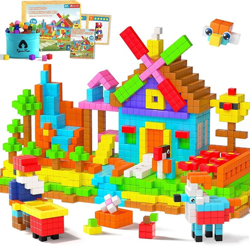 116 PCS Magnetic Blocks Set, STEM Educational Preschool Sensory Toys by Vigorfun