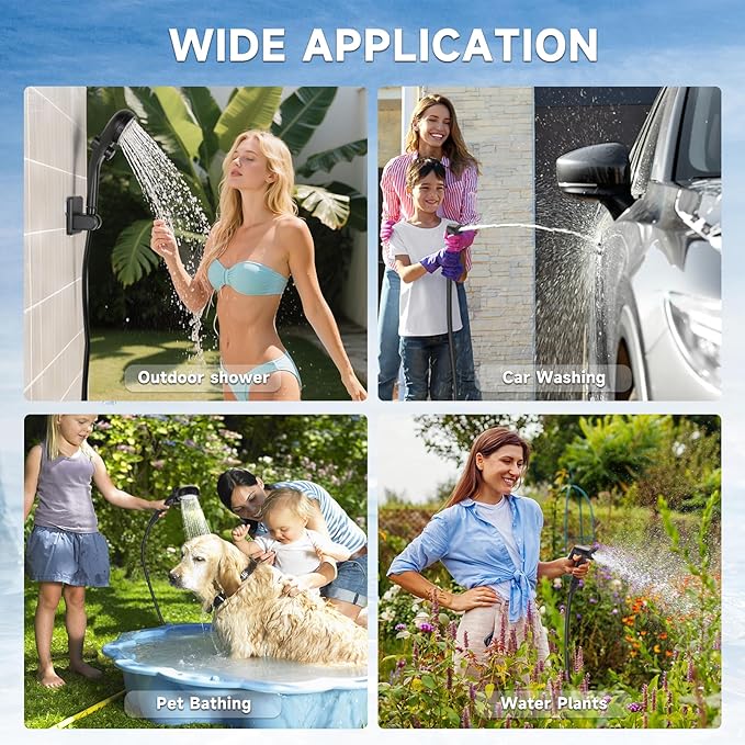 Portable Shower for Camping, Rechargeable Camping Shower Pump - Image 2