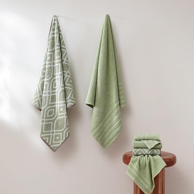 Modern Threads Oxford 6-Piece 100% Cotton Towel Set – Yarn Dyed Jacquard & - Image 4