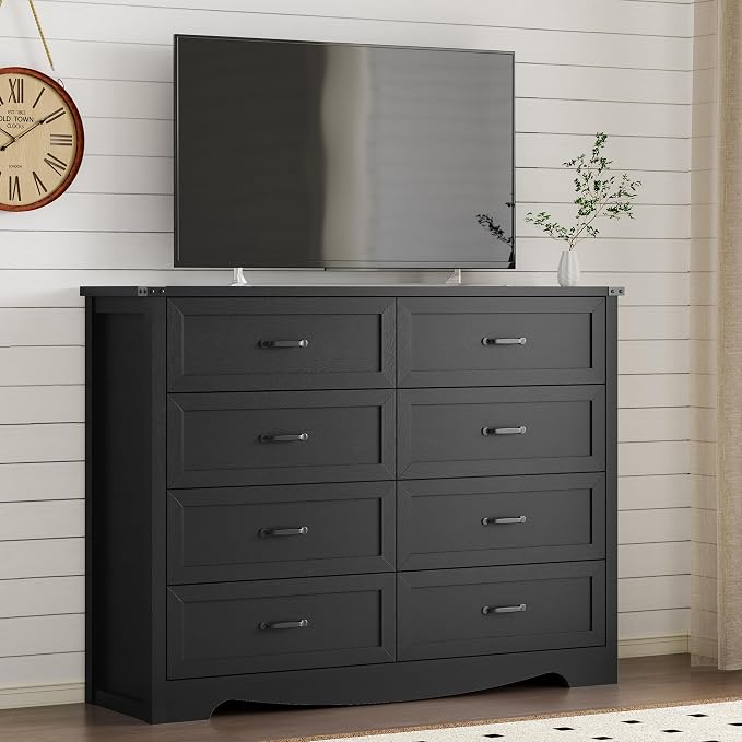 8-Drawer Dresser for Bedroom, Modern Wooden Chest of Drawers - Image 7