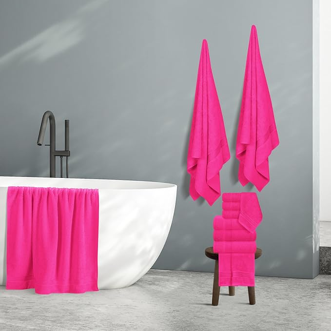 Belizzi Home 100% Cotton Towel Set, Contains 6 Soft Bath Towel, 6 Hand Towels - Image 5