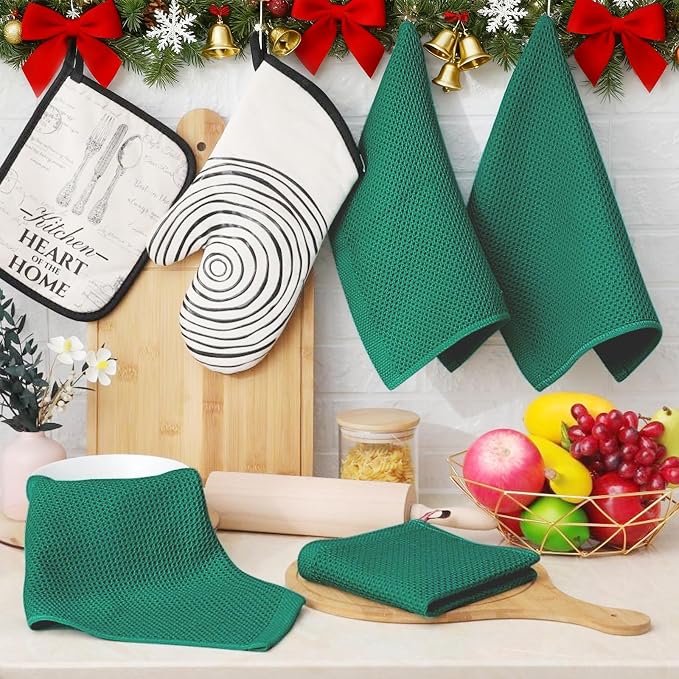 Homaxy 100% Cotton Waffle Weave Kitchen Dish Cloths, Ultra Soft Absorbent Quick - Image 6