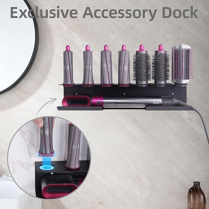 Dyson Airwrap Holder, Aluminum Dyson Airwrap Wall Mount Black - Image 2