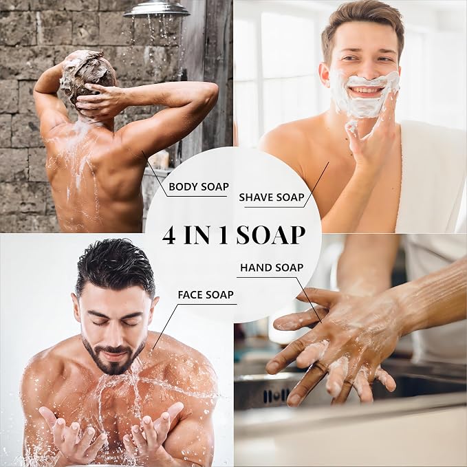Rinse & Robust Mens Bar Soap Bath Bar Soap 3Pack Handmade Natural Soap Bar Set - Image 4