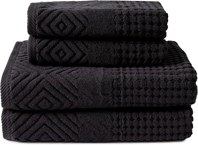 Texere 100% Organic Cotton Diamond Jacquard 700 GSM Luxury Bath Towel Sets by TexereSilk