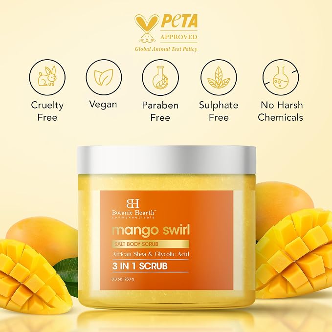 Botanic Hearth Mango Swirl Body Scrub | 8.8 Fl Oz | Exfoliating & Moisturizing - Image 5