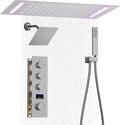 Digital Display Shower System Brushed Nickel Shower Faucet Set by KATAIS