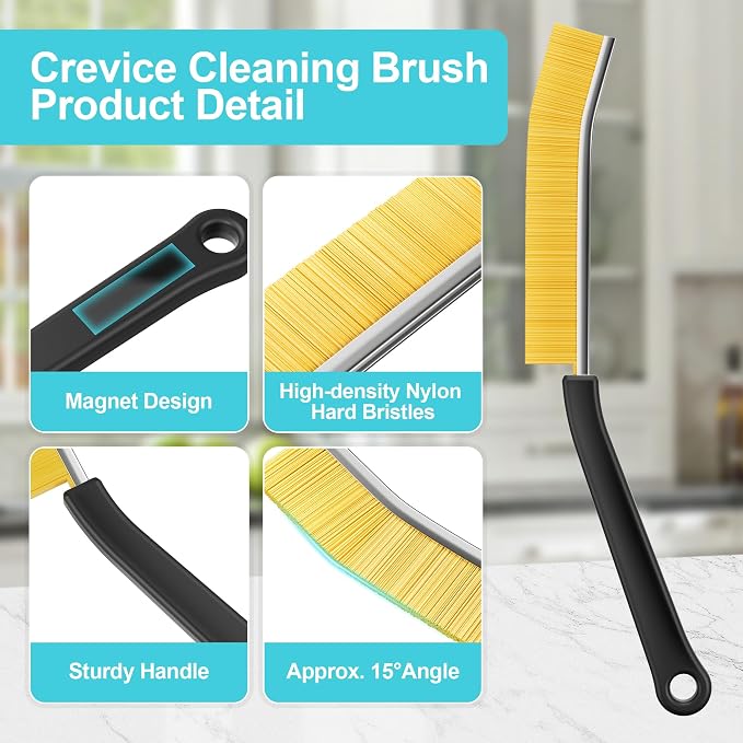 JOYMOOP 4 Pack Crevice Cleaning Brush, Hard Bristle Grout Brush, House Cleaning - Image 4