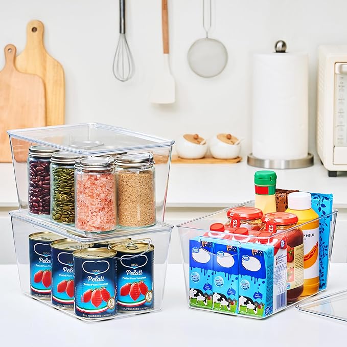 theaoo Clear Storage Bins with Lids Stackable - Image 3