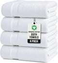 TOWELTIQUE- Organic Cotton Plush Bath Towels Pack of 4 GOTS & Oeko- TEX by Toweltique