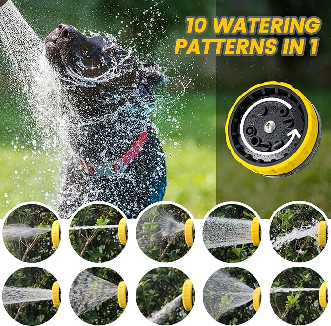 Dog Wash Hose Attachment, 10-in-1 Spray Mode Pet Shower Soap Sprayer - Image 4