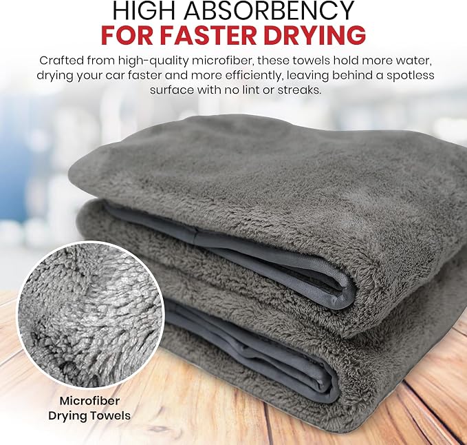 Platinum Microfiber Towels for Cars Extra Large Towel Set of 2 Drying Towels - Image 4