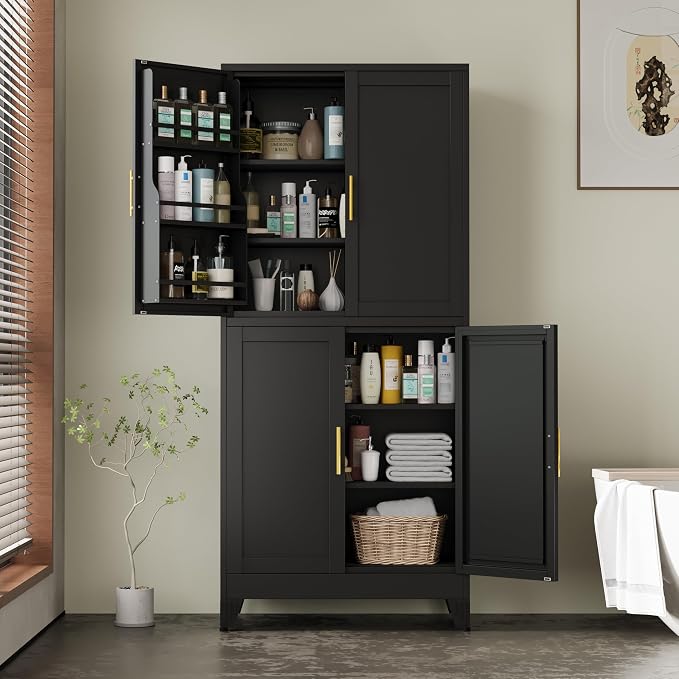 74.8" Tall Metal Food Cabinet, Storage Cabinets - Image 9