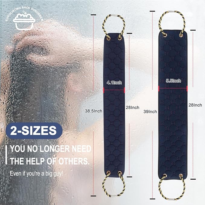 Exfoliating Back Scrubber with Handles, 39 Inch Double-Sided Back Exfoliator - Image 3