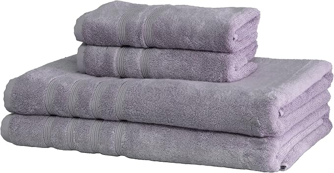 Mosobam Luxury Turkish 4pc XL Towel Set 35X70 16X30 Lavender Aura 700 GSM by Mosobam