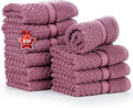 Ample Decor Grape Purple Wash Cloth Set of 10 100% Cotton by AmpleDecor