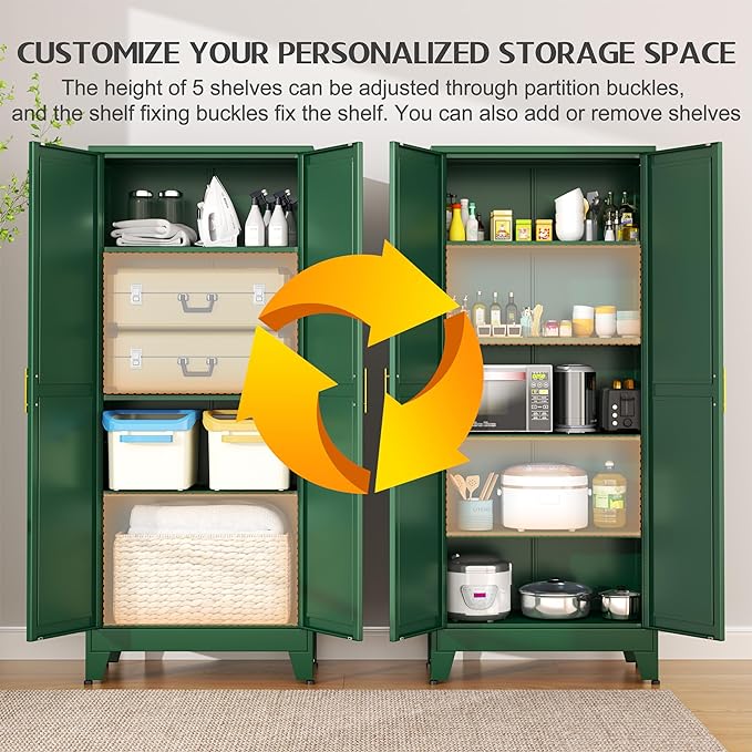 75.2" Tall Kitchen Food Pantry, Pantry Cabinet - Image 4