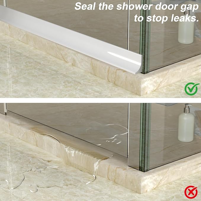 67" Shower Threshold Water Dam Silicone Shower Water Guard Collapsible Shower - Image 5