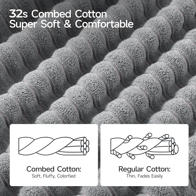 REDKISS 2Pack Large Bath Towels 31×63 inches, 100% Cotton, Super Soft and - Image 5
