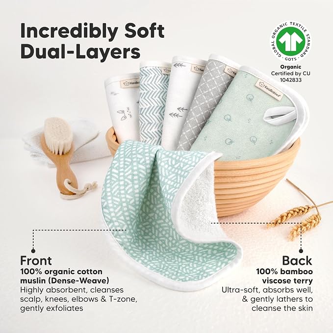 6-Pack Cotton Baby Washcloths for Newborn - Image 2