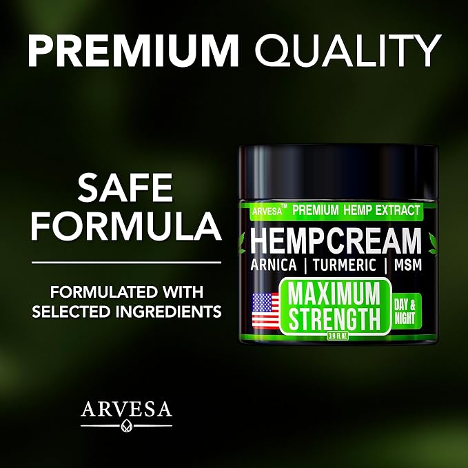 Hemp Cream - Maximum Strength - Natural Hemp Oil Extract Gel Rub - Glucosamine - Image 6