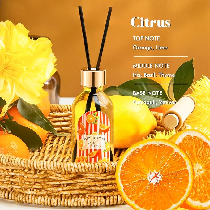 3 Pack Reed Diffuser Set, Linen Eucalyptus Citrus Scented Oil Reed Diffusers - Image 6