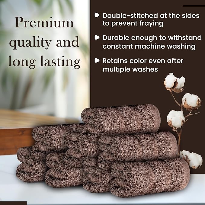 HALLEY Turkish 8 Pack Premium Washcloths 650 GSM Highly Absorbent Super Soft - Image 5