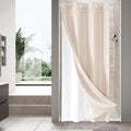 MitoVilla Pink Waffle Small Stall Shower Curtain Liner Set 36 x 74, No Hooks by MitoVilla