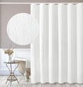 Gibelle White Shower Curtain for Bathroom, 3D Embossed Textured Fabric Curtain by Gibelle
