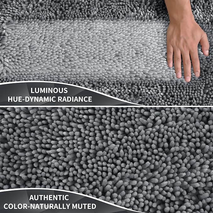 Yimobra Luxury Chenille Bathroom Rug Mat, Extra Soft and Absorbent Shaggy Bath - Image 3