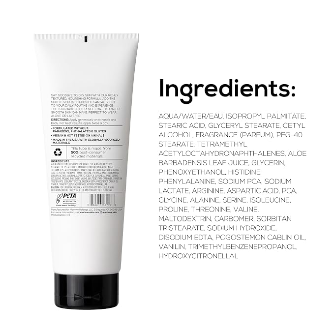MARLOWE. No. 002 Santal Body Lotion 8 Oz, Moisturizing & Nourishing Daily Dry - Image 6