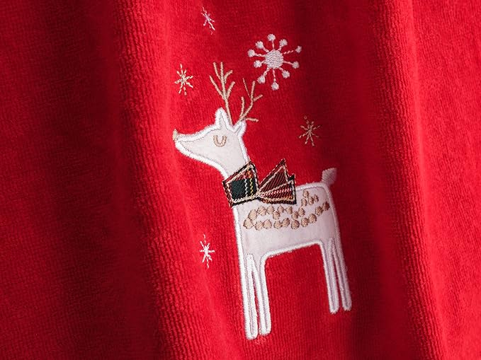 American Soft Linen Christmas Bath Towels Bathroom Set, 2 Packed Embroidered - Image 2
