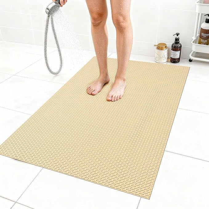 Extra Large Non-Slip Shower Mat, Fast-Dry PVC Bath Stall Tub Mat, Drain-Hole by Unknown
