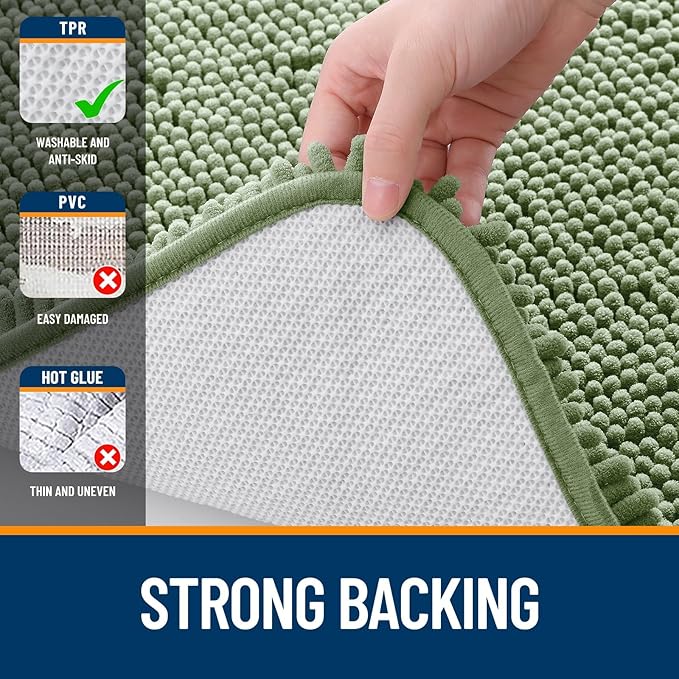 OLANLY Toilet Rugs U-Shaped 20x20, Extra Soft Absorbent Chenille Contour - Image 6