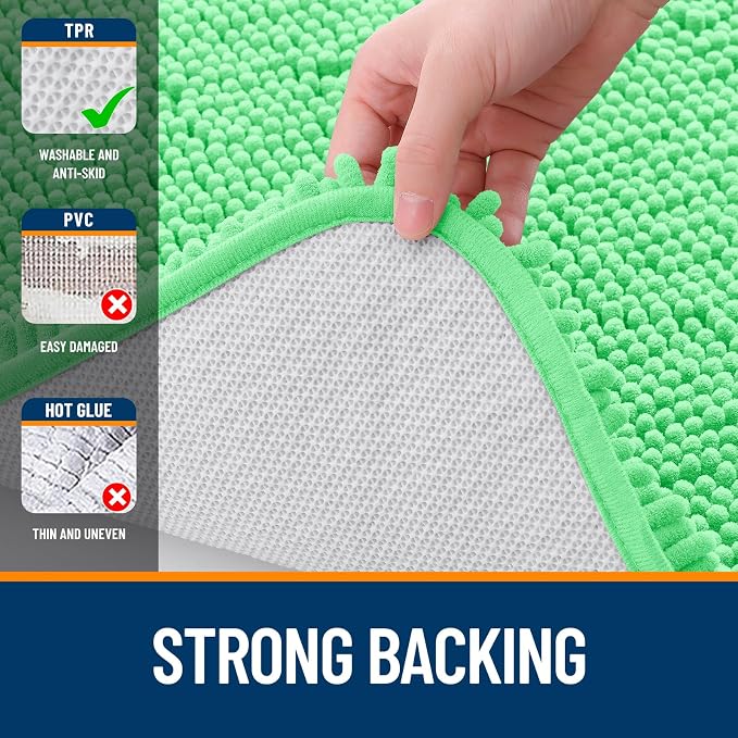 OLANLY Bathroom Rugs 24x16, Extra Soft Absorbent Chenille Bath Rugs, Rubber - Image 6