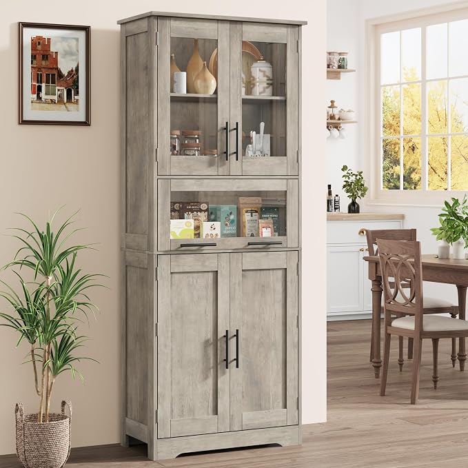 GarveeHome Tall Bathroom Cabinet, 67 in Storage Cabinet - Image 9