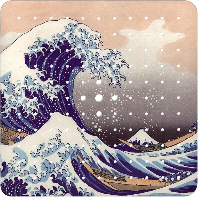 Bathtub Mat Non Slip, Japanese Wave Square Bath tub Mat Shower Floor Mat by BathtubMat