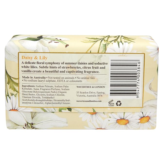 Wavertree & London Daisy & Lily Scented Natural Soap, 7oz Moisturizing French - Image 8
