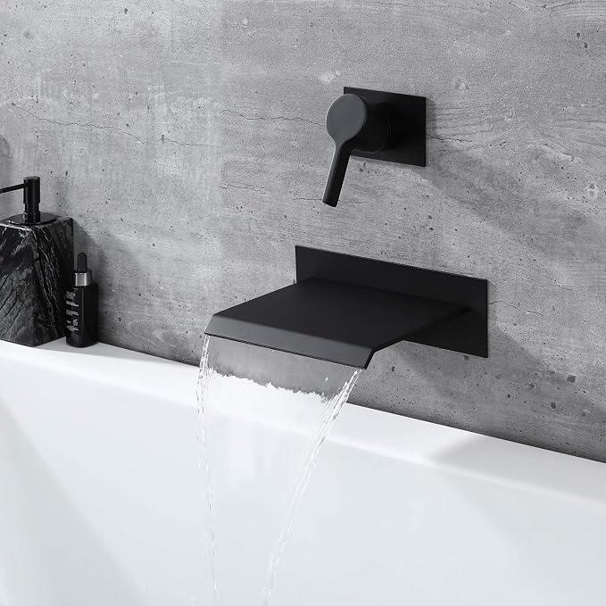 sumerain Wall Mount Bathtub Faucet Black - Image 4