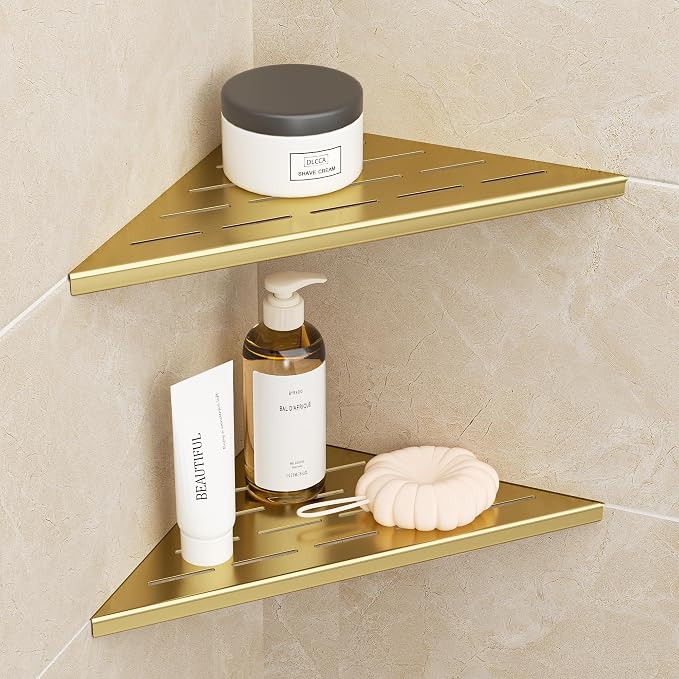 Neodrain 10 Inch Golden Corner Shower Shelves, 304 Stainless Steel Shower - Image 5