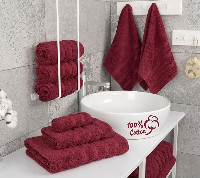American Soft Linen Luxury 6 Piece Towel Set, 2 Bath Towels 2 Hand Towel 2 - Image 3