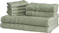 Mosobam Luxury Turkish 8pc XL Towel Set 35X70 16X30 13X13 Seagrass Green 700 by Mosobam