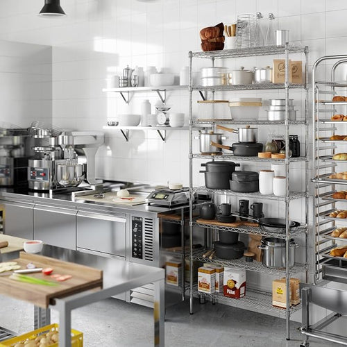 14" Deep x 36" Wide x 86" Height Wire Shelving Kit | 8-Tier |NSF Commercial - Image 2