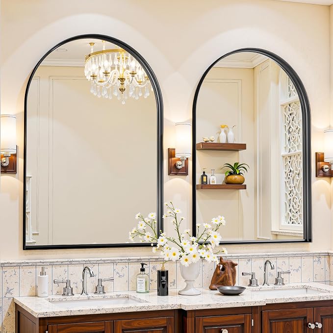 Arched Mirror 24"x36", Bathroom Mirror, Wall Mounted Vanity Mirror - Image 2