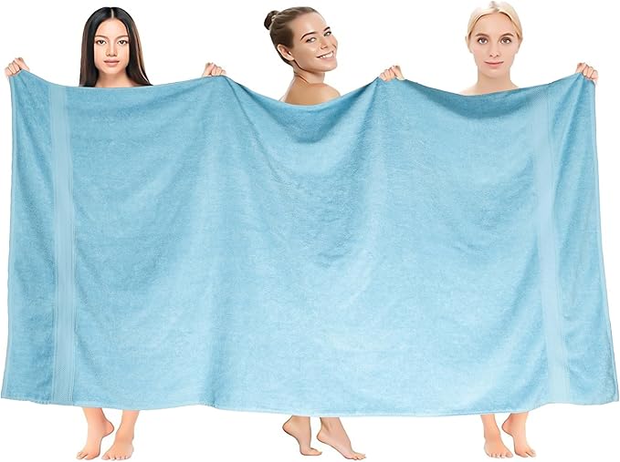 HILLFAIR 600 GSM- 40 x 80 Inches- 100% Cotton 2 Pc XXL Oversized Bath Towel - Image 2