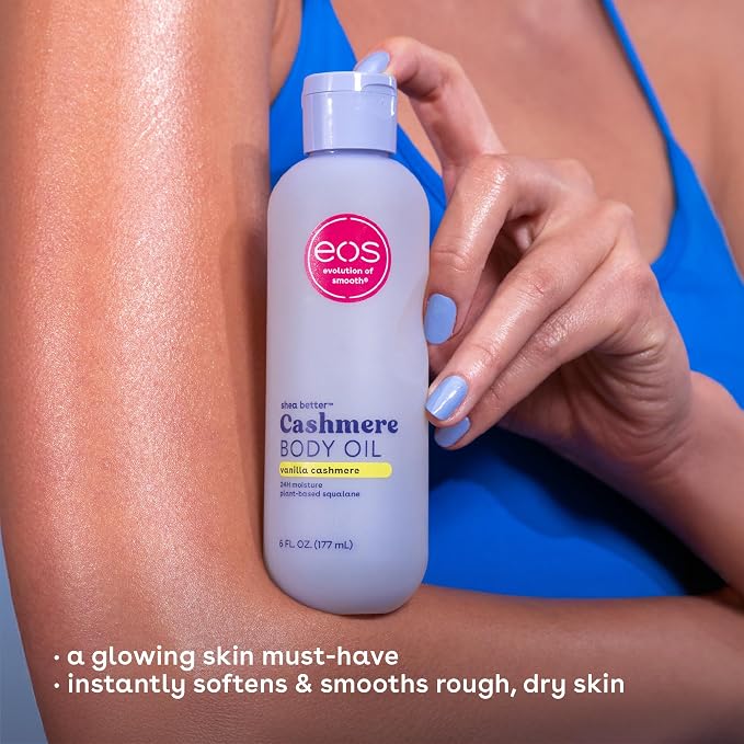 eos Cashmere Body Oil, Vanilla Cashmere, 24 Hour Moisture, Plant-Based Squalane - Image 4