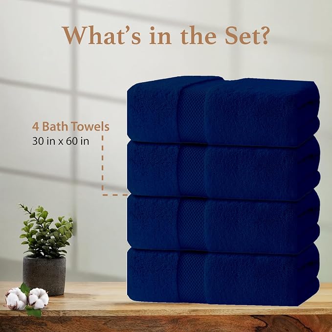 100% Cotton Bath Towels, Luxury 700 GSM Bath Towel, Highly Absorbent Bathroom - Image 2