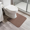Toilet Rugs U Shaped Bathroom Rug, Machine Washable Non Slip Quick Dry Super by BosapDirect