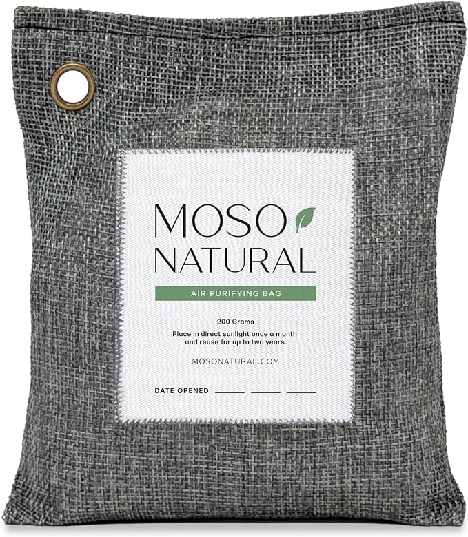 Moso Natural Air Purifying Bag 200g | Premium Bamboo Charcoal Odor Absorber by MosoNatural