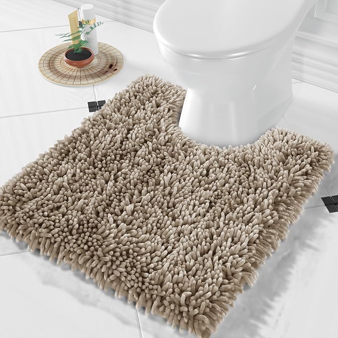 Yimobra Toilet Rugs U Shaped Washable, Extra Thick Soft Absorbent Chenille by Yimobra